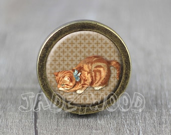 Cat Vintage Bronze Dresser knobs cabinet Dresser Knob pull / Dresser Pull / Cabinet Knob / Furniture Knob