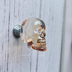 Skull Glass Crystal Knob Cabinet Knob /Dresser knobs cabinet Dresser Knob / Dresser Pull / Cabinet Knob / Furniture Knob WM1683