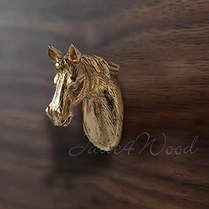 Horse Head Solid Brass Dresser Handle Pull Knob Pull Handle / Kitchen Cabinet Pull Handle Knob Furniture Hardware WM1352