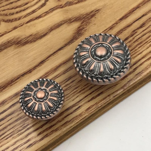 Retro Chic Cabinet Knob Dresser Knobs / Antique Copper Kitchen Cabinet Pull Knobs Furniture Hardware WM1417