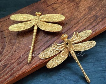 Dragonfly Solid Brass Dresser Handle Pull Knob Pull Handle / Kitchen Cabinet Pull Handle Knob Furniture Hardware WM1272