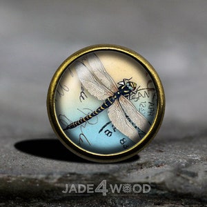 Dragonfly Glass Cabochon Cabinet Knob Dresser Knobs Dresser Pull Furniture Knobs