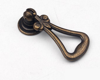 Antique Bronze Dresser Drawer Pull Handles Knob Metal Drop Pull / Cabinet Knobs Handle Pull Knob Furniture Hardware WM479