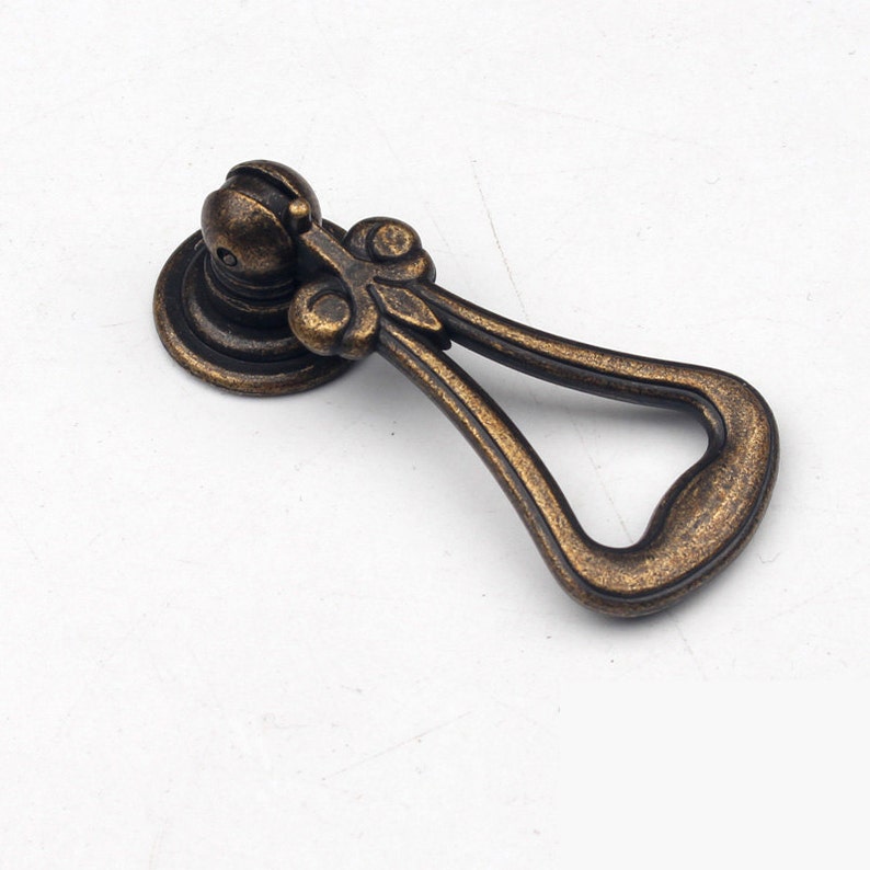 Antique Bronze Dresser Drawer Pull Handles Knob Metal Drop Pull Cabinet Knobs Handle Pull Knob Furniture Hardware WM479