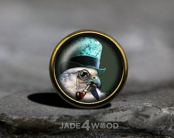 Steampunk Owl Glass Cabochon Cabinet Knob Dresser Knob Dresser Pull Furniture Knob