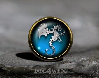 Dragon Glass Cabochon Cabinet Knob Dresser Knob Dresser Pull Furniture Knob