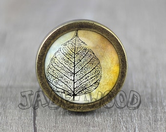 Autumn Leaf Cabinet Dresser Knob pull / Dresser Pull / Cabinet Knob / Furniture Knob