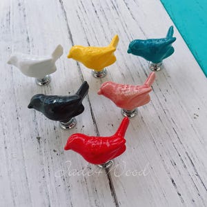 Bird Ceramic Knob Drawer Knob Dresser Knob Porcelain Knob Pull Handle Multi Color Furniture Hardware WM1773