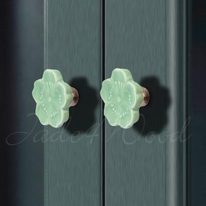 Flower Ceramic Knob Drawer Knob Dresser Knob Ceramic Knob Pull Handle Antique Bronze Furniture Hardware WM1375