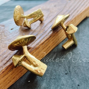 Mushroom Solid Brass Dresser Handle Pull Knob Pull Handle / Kitchen Cabinet Pull Handle Knob Furniture Hardware WM1452
