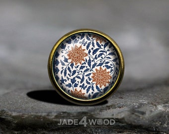 Cabochon en verre fleur Bouton de meuble pour commode Bouton de meuble pour commode