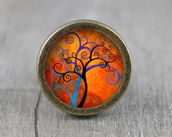 Tree of Blessings Cabinet Knob: Zinc Alloy Dresser Pull