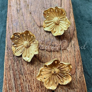 Flower Solid Brass Dresser Handle Pull Knob Pull Handle / Kitchen Cabinet Pull Handle Knob Furniture Hardware WM1444