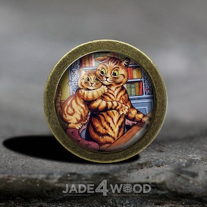 Cat Photo Glass Cabochon Vintage Dresser Knob Cabinet Pull Drawer handle Furniture Hardware