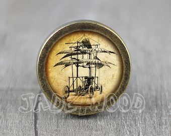 Cabochon en verre pour bateau à voile, bronze Bouton de commode / Poignée de commode / Bouton de meuble / Bouton de meuble