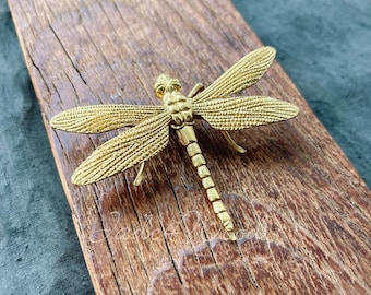 Maniglia per cassettiera in ottone massiccio Dragonfly, maniglia per mobile da cucina, maniglia per mobili WM1647