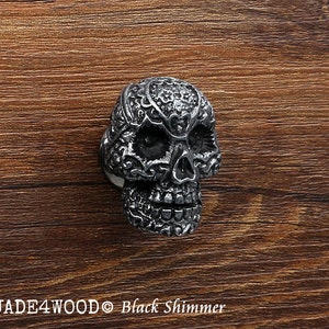 Black Shimmer Skull Resin Knob Dresser knobs cabinet Dresser Knob pull