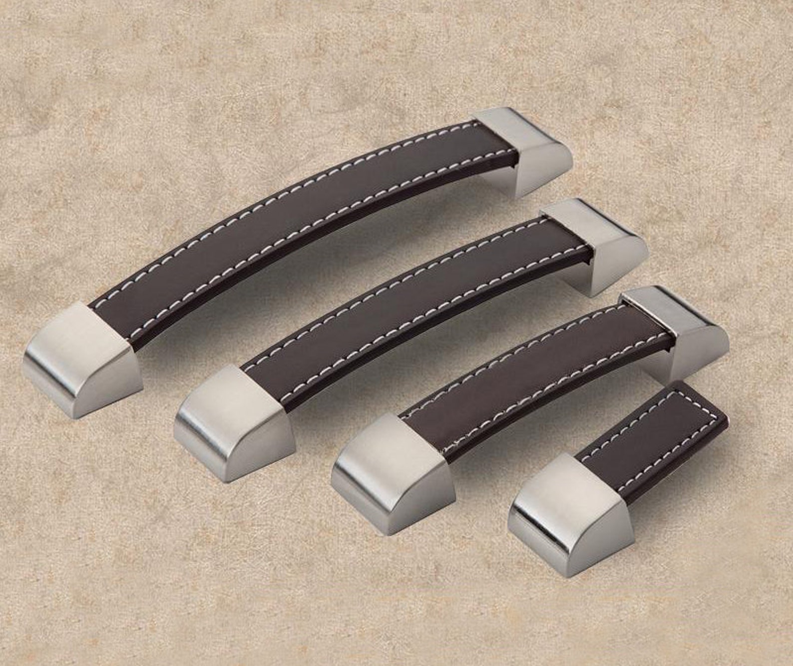 Dark Brown Soft Leather Door Handles for Wardrobe Etsy UK