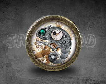 Steampunk Cabinet Dresser Knob pull / Dresser Pull / Cabinet Knob / Furniture Knob