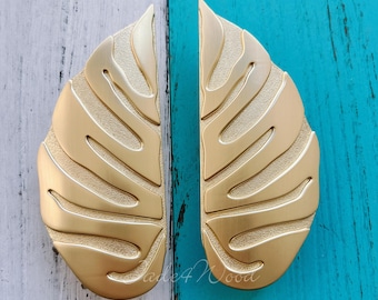 Tirador de tocador de 2,5" con hoja de oro, herrajes para muebles WM1912