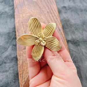 Flower Solid Brass Dresser Handle Pull Knob Pull Handle / Kitchen Cabinet Pull Handle Knob Furniture Hardware WM1349