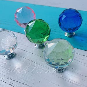 Glass Crystal Knob Cabinet Knob /Dresser knobs cabinet Dresser Knob / Dresser Pull / Cabinet Knob / Furniture Knob WM1628