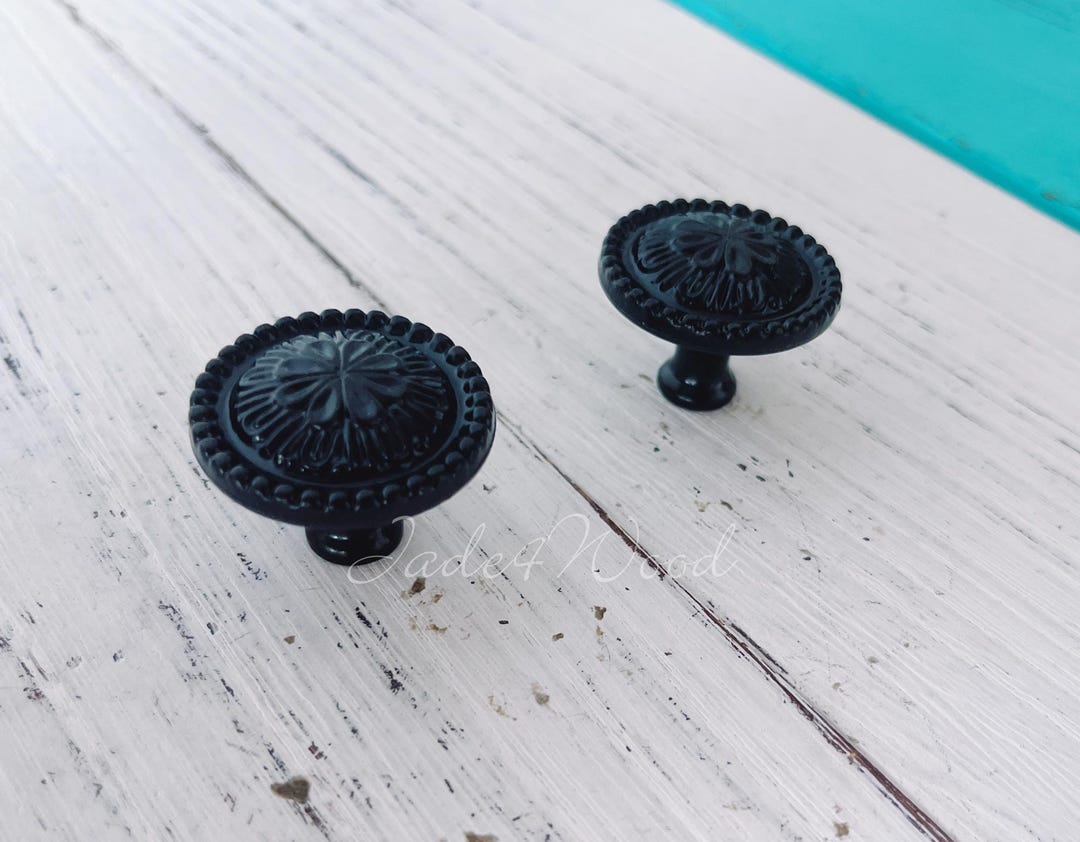 ヴィンテージシックなブラックキャビネットノブドレッサーノブ