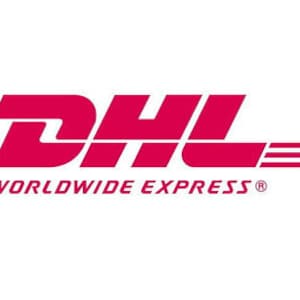 May include: The DHL logo in red with the text "WORLDWIDE EXPRESS" in black below it.