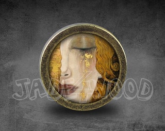 Gustav Klimt Glass Cabochon Bronze cabinet Dresser Knob pull / Dresser Pull / Cabinet Knob / Furniture Knob