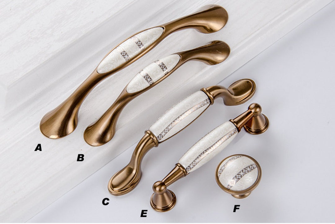 5 3.75 White Dresser Pulls Drawer Pull Porcelain / Door Pulls Konbs / Furniture Hardware