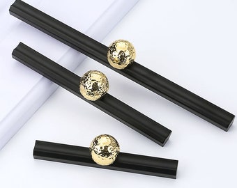 7.55" 5" 3.75" Black Gold Cupboard Handle Knobs Pulls Handles / Cabinet Knobs Pull Handle Furniture Hardware WM23-106