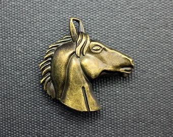 Pomos de tocador de bronce/plata vintage con forma de caballo, tiradores para armarios