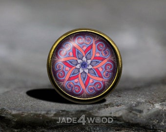 Cabochon en verre fleur Bouton de meuble pour commode Bouton de meuble pour commode