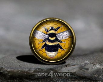 Cabochon en verre Abeille Bouton de meuble pour commode Bouton de meuble pour commode