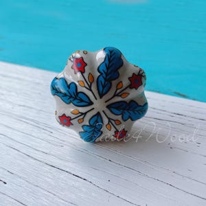 Flower Ceramic Knob Knob Dresser knobs cabinet Dresser Knob pull / Dresser Pull / Cabinet Knob / Furniture Knob
