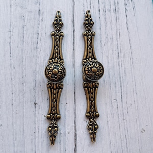 Vintage bronzen dressoir handvat trekknop/drop armoedige kast handvat knop meubelbeslag WM738