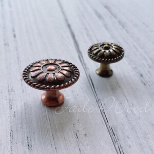 Retro chique kastknop dressoirknop / antiek koperen keukenkastknop meubelbeslag WM1417