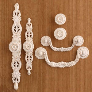 French Chic Handle Pull Knob Pull Handle with Back Plate / Kitchen Cabinet Pull Handle Knob Furniture Hardware WM492