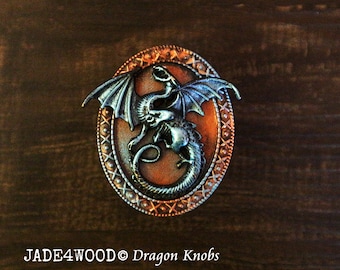 Patina Dragon Dresser knobs cabinet Steampunk Dresser Knobs pull Furniture Knob Pull / Dresser Pull / Cabinet Knobs / Furniture Knobs