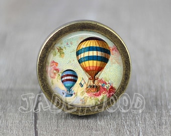 Pomello per mobiletto e cassettiera in bronzo con cabochon in vetro a palloncino / Pomello per cassettiera / Pomello per mobiletto / Pomello per mobili
