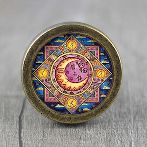 Moon - Handmade Vintage Bronze Dresser knobs cabinet Dresser Knob