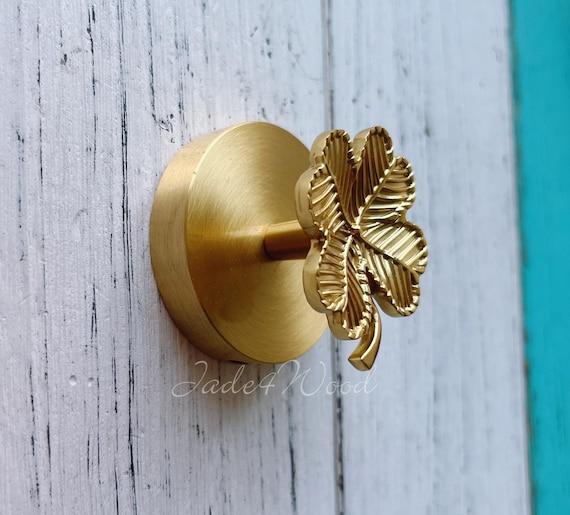 Leaf Wall Hook Solid Brass Heavy Duty Vintage Animal Hook Hanging
