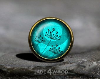 Dandelion Glass Cabochon Cabinet Knob Dresser Knob Dresser Pull Furniture Knob