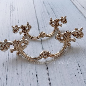 3 3/4" 2 1/2" French Style Shabby Chic Dresser Drawer Pull Handle / Antique Silver Kitchen Cabinet Pull Handle Furniture Hardware LJ002