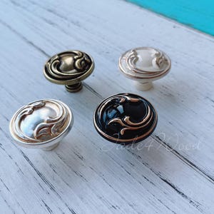 Franse shabby chic dressoirknop / antiekzilveren keukenkastknop meubelbeslag LJ026