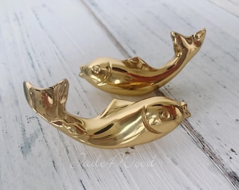 Massiver Messing Fisch Knauf: Schrankbeschläge WM1951