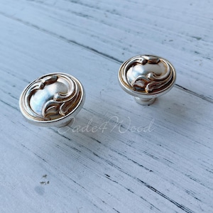 Vintage bloem chique kast knop dressoir knop / antiek zilver keukenkast trekknop meubelbeslag WM1701