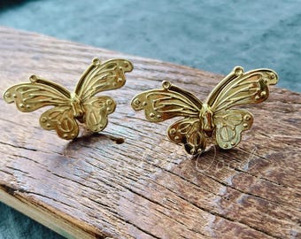 Butterfly Solid Brass Dresser Handle Pull Knob Pull Handle / Kitchen Cabinet Pull Handle Knob Furniture Hardware WM1473