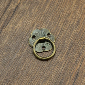 5pcs Antique Bronze Rustic Drop Ring Pull Handle Mini Door Knob Pull Knob Pulls Handles /Small Cabinet Pull Handle Knobs QM027