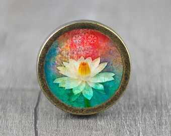 Lotus Cabinet Dresser Knob pull / Dresser Pull / Cabinet Knob / Furniture Knob